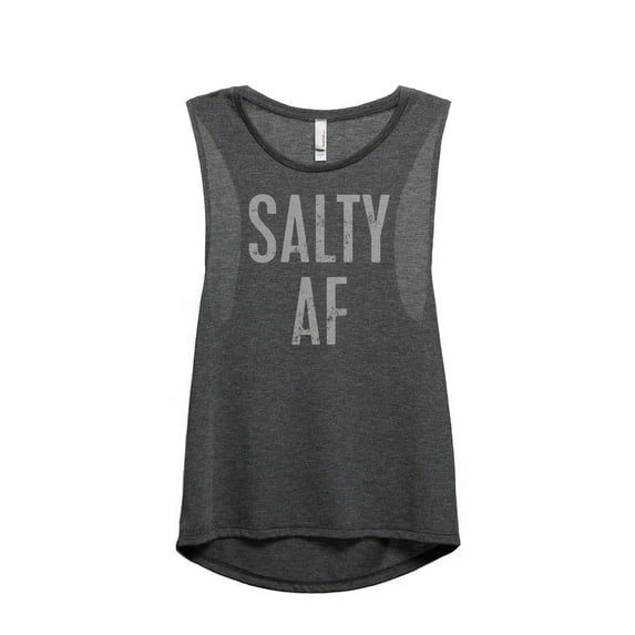 Thread Tank Salty AF Women's Sleeveless Muscle Tank Top Charcoal Large