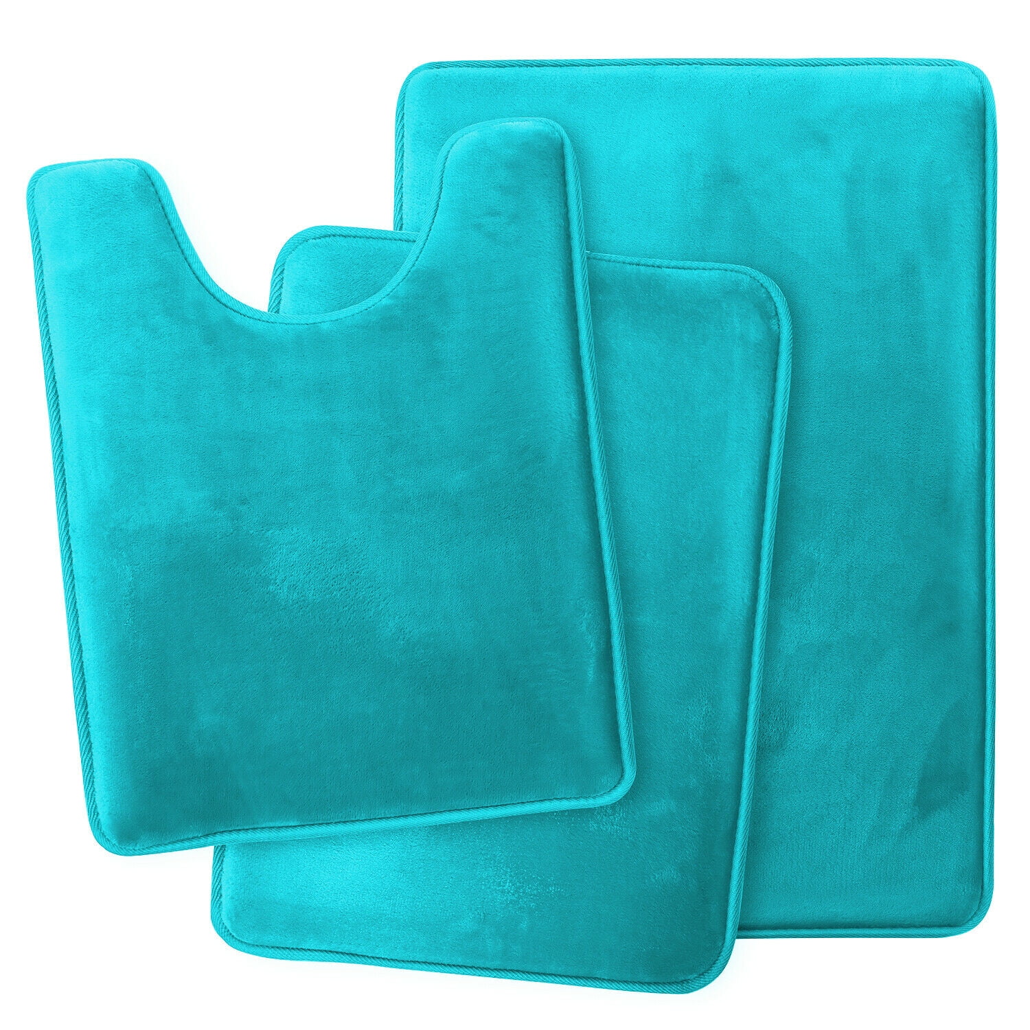 YouLoveIt 3pcs Memory Foam Bath Mat Bathroom Rugs Bathroom Bath Rug Set Lid Cover Soft Absorbent Bath Rugs Shower Mat Bathroom Rugs