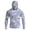 Gray, variant on Men's Camo Print Fishing Hoodie Performance Fishing Hoodie Shirt - UPF 50  Sun Protection Long Sleeve Thumbholes Shirts with Neck Gaiter Black L