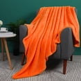 thumbnail image 3 of PiccoCasa Fluffy Fleece Blanket Lightweight Plush Throw Blanket for Couch Sofa Bed, Orange Twin(60" x 78"), 3 of 6