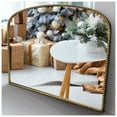 thumbnail image 2 of Wemily Antique Gold Arched Wall Mirror - 36"x28" with Metal Beaded Frame | Decorative Accent Mirror for Fireplace, Bedroom, Living Room, Dresser, Mantle, 2 of 8