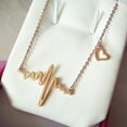thumbnail image 6 of UDIYO Necklace ECG Design Exquisite Alloy Heart Shape Pendant Clavicle Chain for Club, 6 of 7