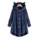 thumbnail image 1 of Pntutb Mujer Botón Felpa Tops Con Capucha Cárdigan Suelto Color Sólido Abrigo Chaqueta Liquidación Pntutb Pntutb-4371, 1 of 5