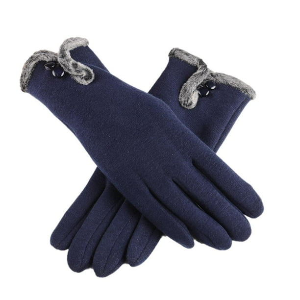Ladies navy cheap wool gloves