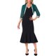 thumbnail image 2 of Inspire Chic Chaqueta de Noche para Mujeres con Adorno de Lentejuelas, Manga 3/4, Abierta, Corto, de Chiffón, Verde Oscuro, Talla M, 2 of 6