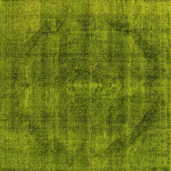 Ahgly Company Indoor Square Oriental Yellow Industrial Area Rugs, 7' Square