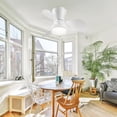 thumbnail image 4 of 22 Inch Low Profile Ceiling Fan with LED Light, Quiet DC Motor, Remote Control, White, 4 of 8