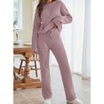 thumbnail image 6 of GZWYHT Sets for Women Lounge Sets for Women Womens Fuzzy Fleece Long Sleeve 2 Piece Loungewear Outfits Sweater Pants Pajama Sets Two Piece Sets for Women Womens Pajama Sets Purple XS, 6 of 8