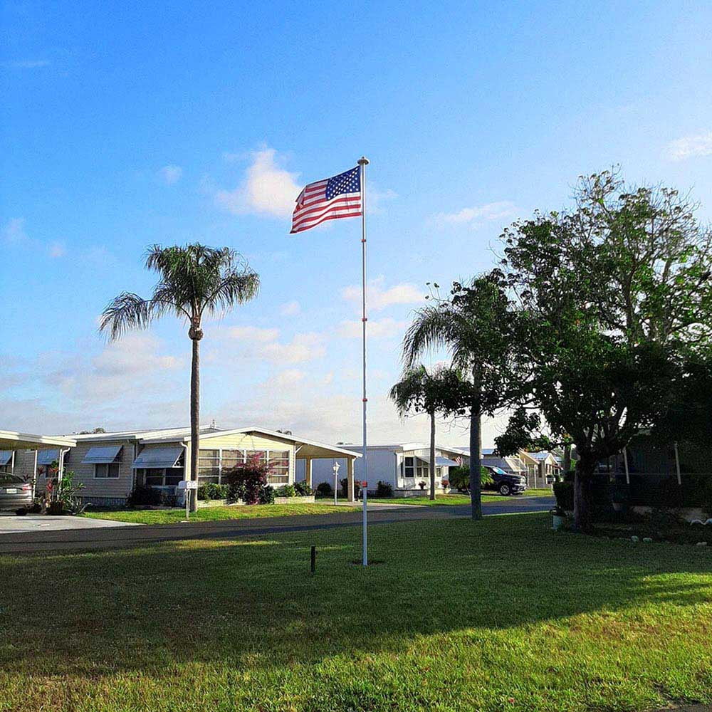 30' American Aluminum Telescopic Flag Pole, Silver