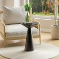 thumbnail image 5 of Farmhouse Pedestal Small End Table Round Martini Table Wood Plant Stand Rustic Drink Table for Small Space Living Room, Bedroom, Black, 5 of 15