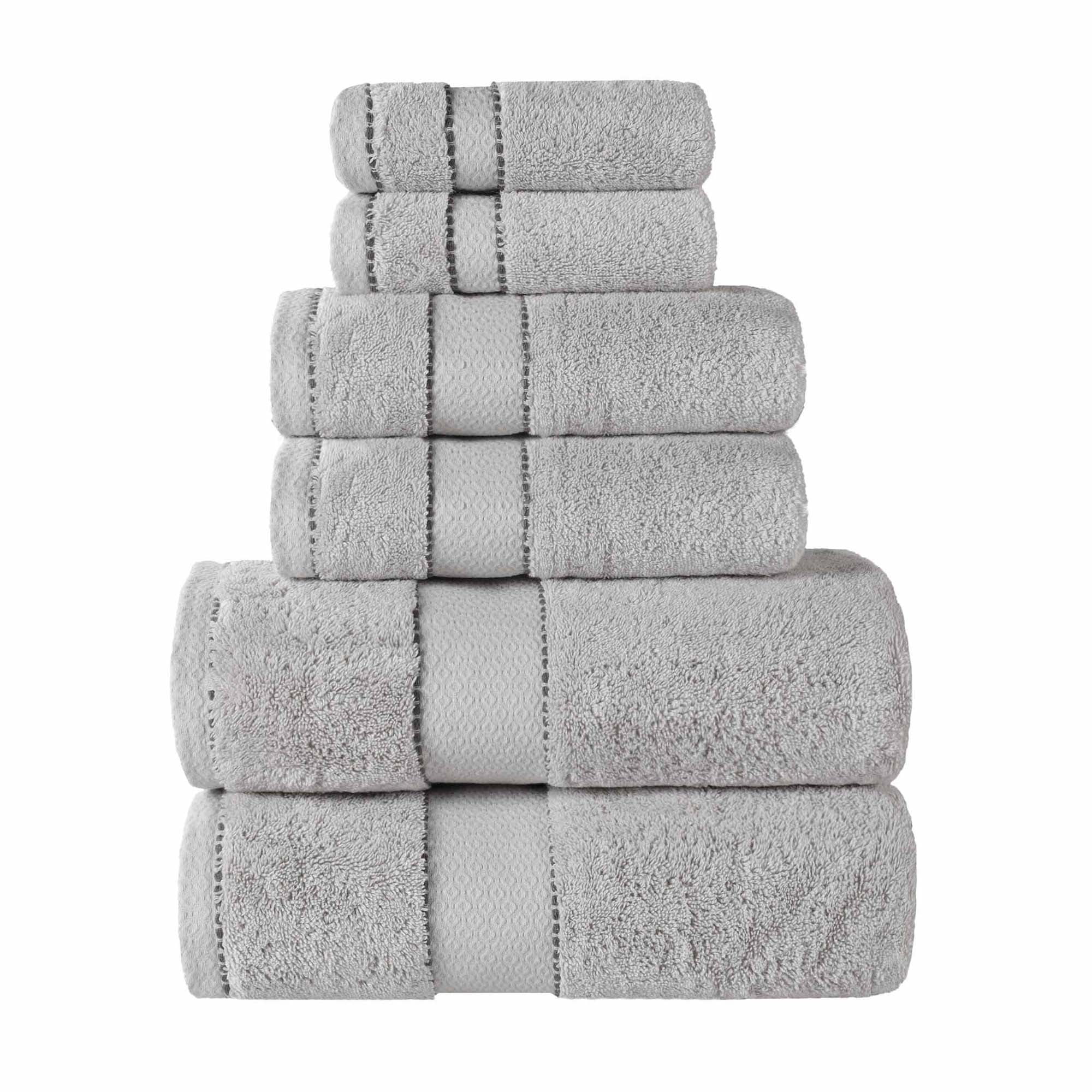 Superior Niles Giza Cotton 6 Piece Towel Set, Egypt Produced Soft Towels, Platinum