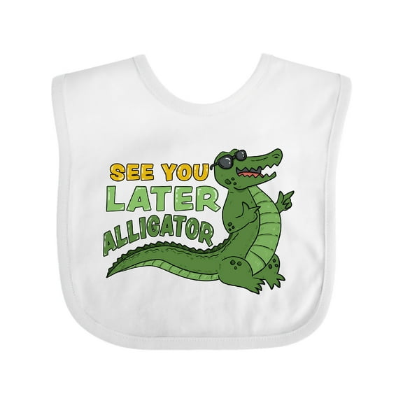 Inktastic See You Later Alligator with Black Sunglasses Boys or Girls Baby Bib