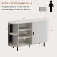 thumbnail image 3 of Costway 47" Fluted Sideboard Buffet Cabinet Coffee Bar Console Table with Metal Legs Gray, 3 of 10