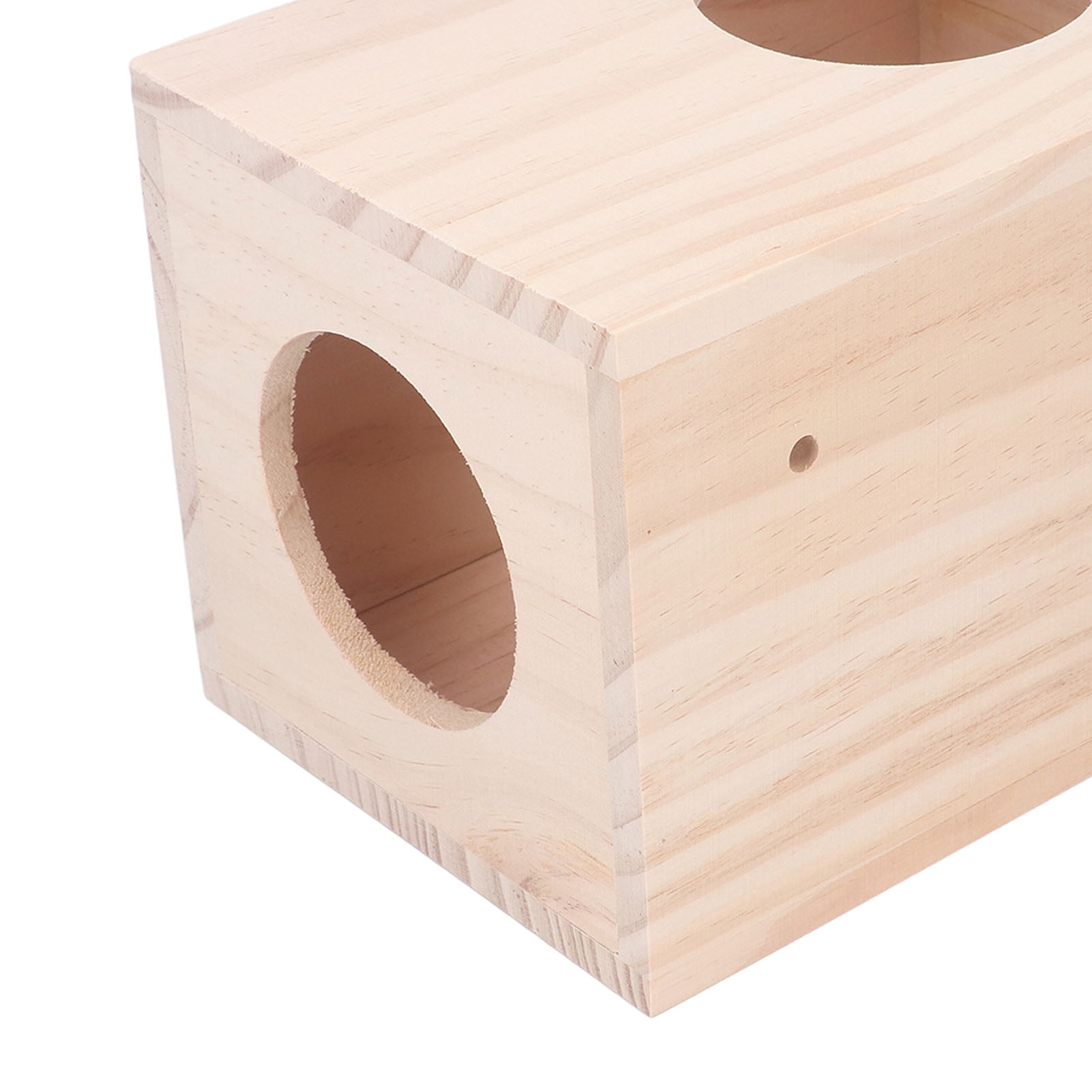 BIMZUC Small Animal Hideout House, Wooden Hamster Hideout, Tiny Hamster Wood House for Guinea Pigs Chinchillas, Ventilated Eco Friendly Rectangle Wood Cage (9.06 inches / 23 cm)