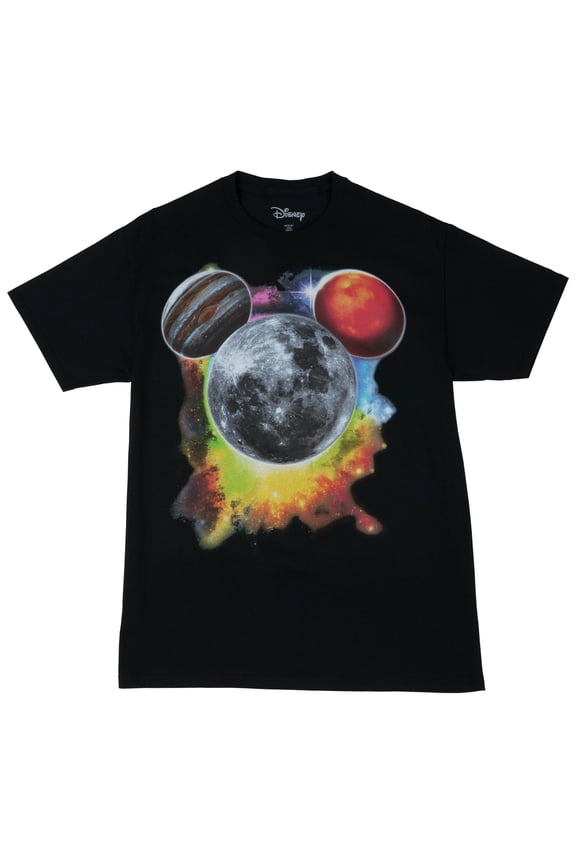 Planet Mickey Glow in the Dark Cotton T-Shirt, Black - Large