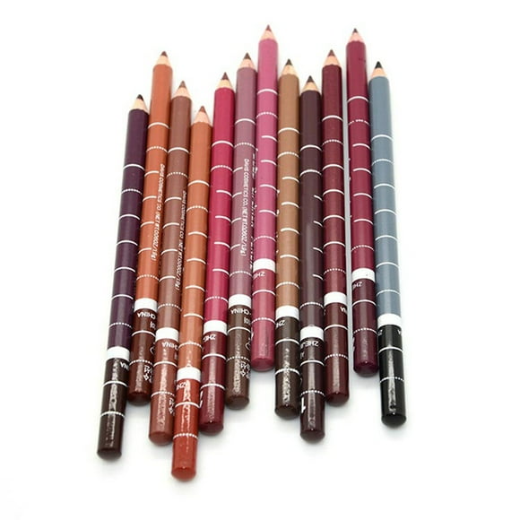 Pack of 12 Lip Liner Pencil DIY Makeup Pen Portable Natural Beauty Eyeliner Pen Smooth Make Up Natural Color Portable Travel Lipstick Cosmetics