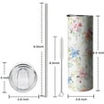 thumbnail image 5 of 20oz Pioneer Flower Floral Print Pattern Skinny Tumblers Stainless Steel Tumbler with Lid and Straw,Vacuum Insulated Double Wall Travel Tumbler Cups with Cleaning Brush for Coffee,Tea, 5 of 6