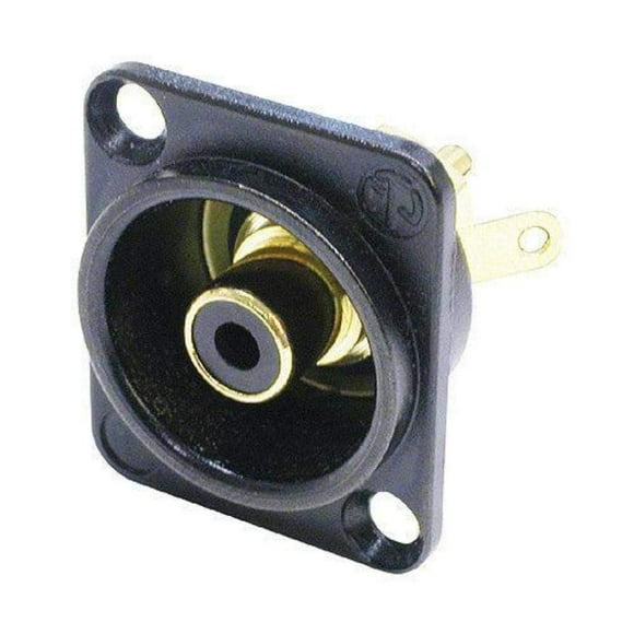 Neutrik NF2D-B-0 RCA Support de Panneau Noir avec Rondelle d'Isolation Noire