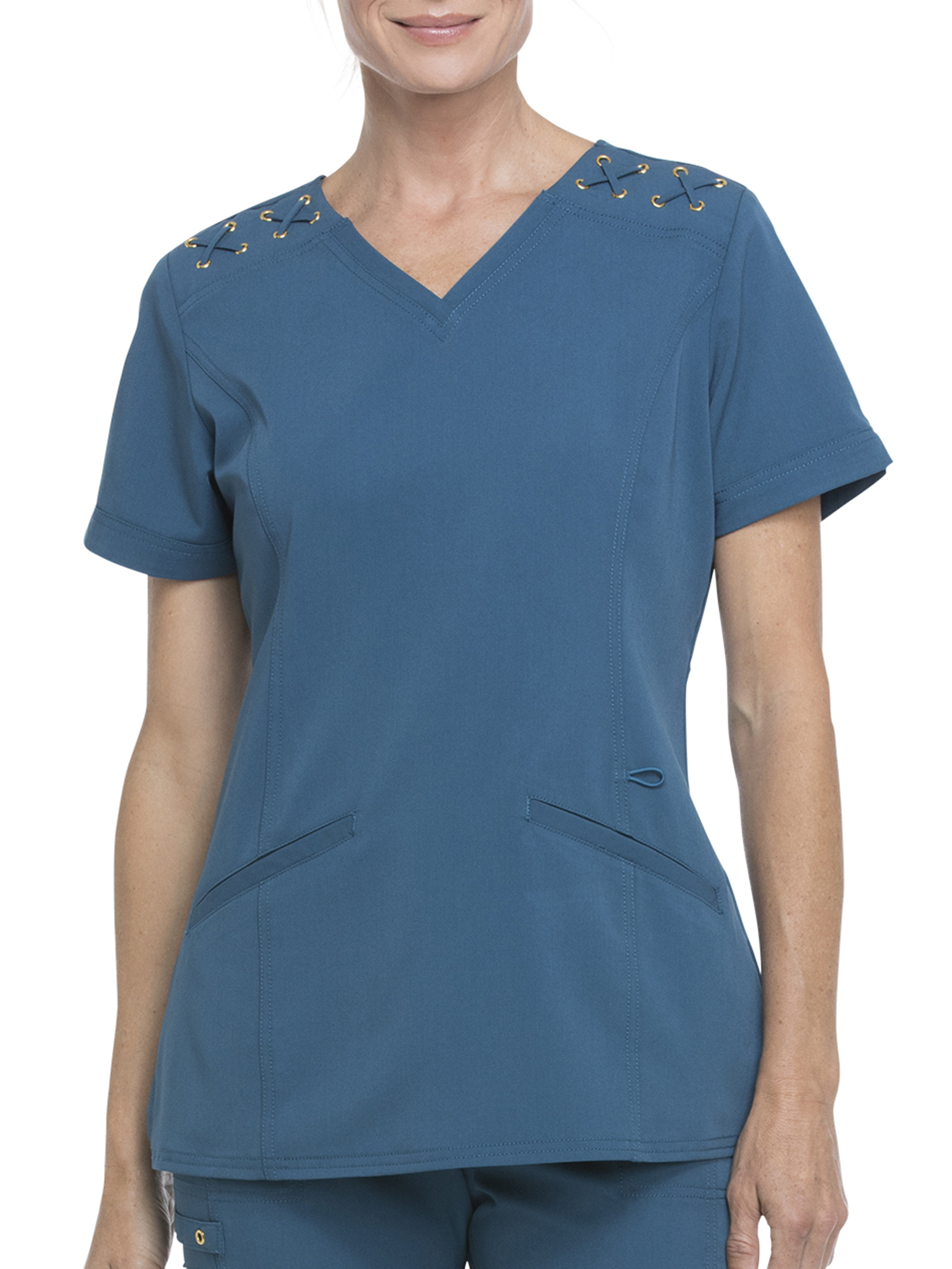 Scrubstar Women's Signature Collection VNeck Scrub Top with LaceUp