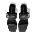 thumbnail image 7 of Dream Pairs Women’s Denim Slide Sandals – Rhinestone Buckle Slip-On Flats with Square Toe, 7 of 7