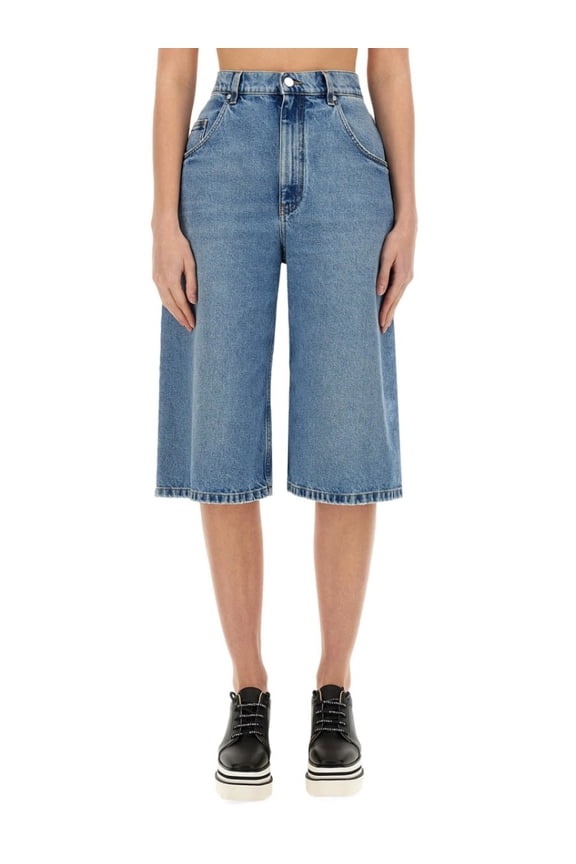 Knee-Length Denim Bermuda Shorts (Women's)