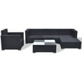 thumbnail image 5 of vidaXL 6 Piece Garden Lounge Set with Cushions Poly Rattan Black, 5 of 5