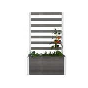 Vita Urbana 39"L x 16"W x 66"H Small Vinyl Parklette with Trellis, Espresso Brown, VT17533