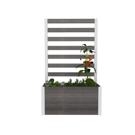 Vita Urbana 39"L x 16"W x 66"H Small Vinyl Parklette with Trellis, Espresso Brown, VT17533