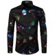 thumbnail image 1 of Camisas hawaianas de manga larga para hombre, camisas de moda con pintura abstracta, blusas florales, blusas de playa cubanas, camisas con cuello vuelto, camisas unisex, 1 of 6