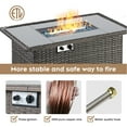 thumbnail image 4 of Brafab 44" Outdoor Propane Gas Fire Pit Table with Removable Lid & Waterproof Cover,50,000 BTU Updated Version PE Rattan Patio Firepit Table with Blue shining glass bead, 4 of 7