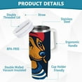 thumbnail image 2 of Yayeee 40oz Stainless Steel Tumbler with Straw and Handle Double-Wall Insulated Travel Water Bottle, Blue Dog Artist, 2 of 8