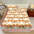 thumbnail image 3 of Jeiento Fall Pumpkin Bow Pattern Bedding Set - 3 Pieces Fitted Sheet with Pillowcases, Soft Breathable Bed Cover for Autumn Harvest Themed Bedroom, Wrinkle Resistant, Twin Size, 3 of 7