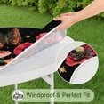 thumbnail image 5 of Red Mushroom Fantasy Black Pattern Round Fitted Tablecloth with Elastic Edge,Dining Table Cover Waterproof,Outdoor Round Tablecloth for Camping,Dining,Indoor and Outdoor, 5 of 7