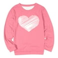 thumbnail image 5 of Valentine's Sweatshirt for Women 2026 Love Heart Graphic Pullover Crewneck Long Sleeve Tops Valentines Sweatshirt Hot Pink L, 5 of 5