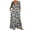 Silver, variant on Women's Summer Maxi Dress Casual Short Sleeve Leopard Print V Neck Long Front Slit Dresses with Pocket