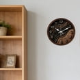 thumbnail image 6 of Hoease 10 Inch Silent Wall Clock, Wood Wave Luxury Decorative Wall Clock, Battery Operated Non-Ticking Round Clock for Living Room Bedroom Modern Home Decor, 6 of 10