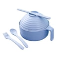 thumbnail image 3 of Tazón de ramen con tapa, olla para ramen, fácil de limpiar, portátil, agarre cómodo, para ensaladas azul, 3 of 9