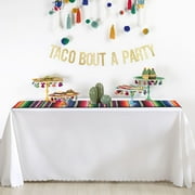 8Pack Mexican Serape Table Runner 108 X 14 - Fringe Cotton Table Runner For Mexican Party Wedding Decorations