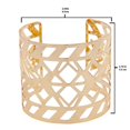 thumbnail image 3 of Lux Accessories Aztec Style Geo Cutout Bracelet Cuff Gold, 3 of 9