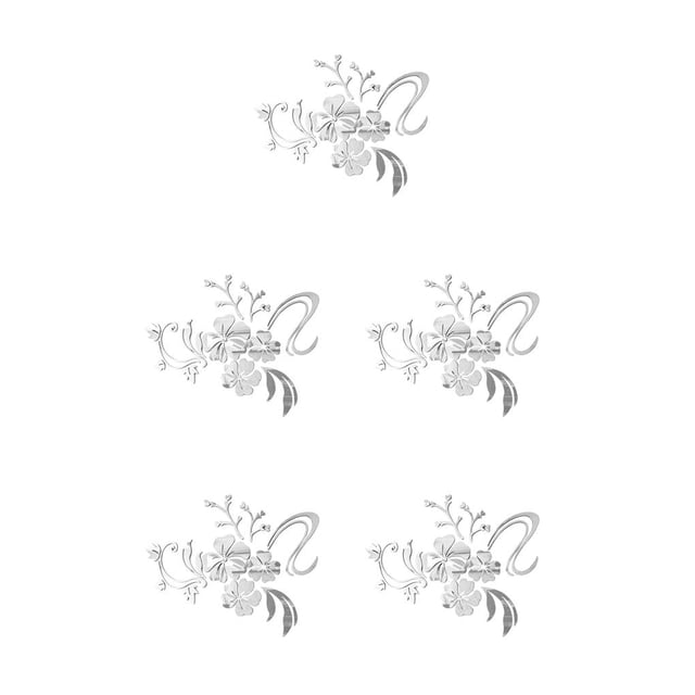 Toystoory Forma Adhesivo de pared 3D Flor Acrílico espejo calcomanía Baño decoración para el hogar