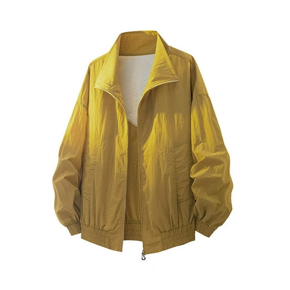 hotojiny Lightweight Jackets for Men Vintage Windbreaker Stylish Fall Coat Quick Dry Zip up Long Sleeve Outdoors Hiking Outwear