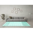 thumbnail image 3 of Ahgly Company Indoor Square Trellis Turquoise Blue Contemporary Area Rugs, 3' Square, 3 of 4