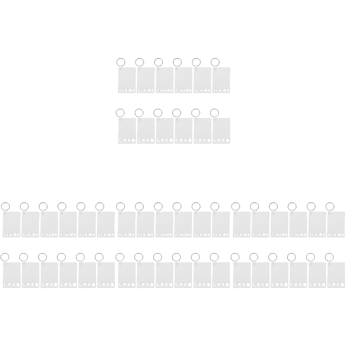 48 Pcs Graduation Sublimation Blanks Key Chains Heat Transfer Key Ring