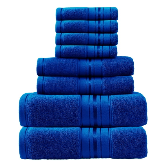 Luxury 8pcs Bath Towel Set, 100% Cotton Premium Hotel Quality, Includes 2 Bath Towels, 2 Hand Towels, 4 Washcloths, Soft Absorbent Spa Towel Collection, Ideal for Bathroom, Hotel, SPA