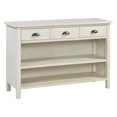 thumbnail image 5 of Retro Console Table with 3 Storage Drawers, Entryway Table with 3 Water Hyacinth Woven Baskets,Wooden Accent Sofa Table Buffet Cabinet for Entryway, Hallway and Living Room (White), 5 of 11