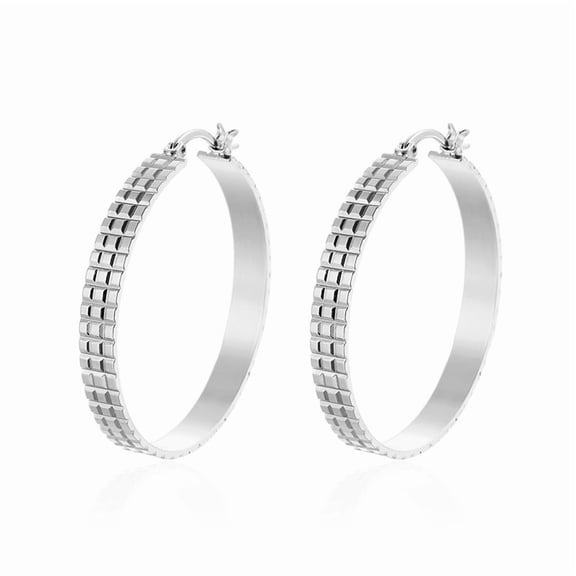 Leander Sterling Silver/Gold Plated Zircon Hoop Earrings, Women's Large Silver Hoop Earrings, Lightweight Large Hoop Earrings, Hypoallergenic Thin Hoop Earrings, Suitable for Women 30-70mm