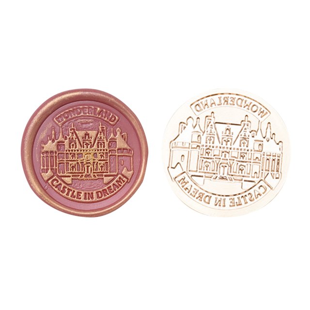 FLhrweasw Lacre Vintage Seal Stamp Head Architecture para Scapbooking Envelope (C)