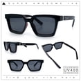 thumbnail image 2 of Locs Retro Beveled Frame Horn Rim Rectangle Gangster Sunglasses Black Burgundy - Black, 2 of 7