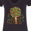 thumbnail image 4 of Inktastic Autumn Apple Tree Women's V-Neck T-Shirt, 4 of 5