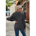 thumbnail image 7 of Autumn And Winter V-neck Patchwork Long-sleeved V-neck T-shirt Women's Tops, 7 of 7